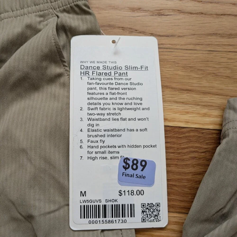 Lululemon Dance Studio Sz M (NWT, hole) - Picture 3 of 4